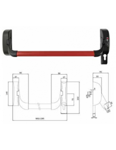 ISEO ANTIPANICO ROJA KIT EMBUTIR 1 HOJA  830