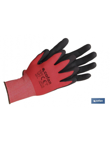 COFAN GUANTES NITRILO NEGRO/ROJO AUTOMOCION/CONSTRUCCION/LUBRICANTES  9