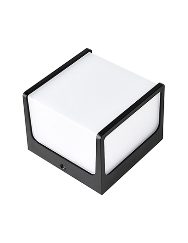 APLIQUE LED PVC CUBO NEGRO 15 W 4200K NEUTRO IP65