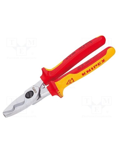 ALICATE DE CORTE LATERAL KNIPEX 1000V PARA CABO DE COBRE/ALUMÍNIO 200 mm.9516