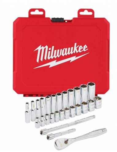 JOGO DE CATRACA DE MILWAUKEE 1/4 28 PZ.