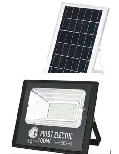 PROJETOR LED 300 W.6000 K.+PLACA SOLAR+CONTROLE REMOTO IP65