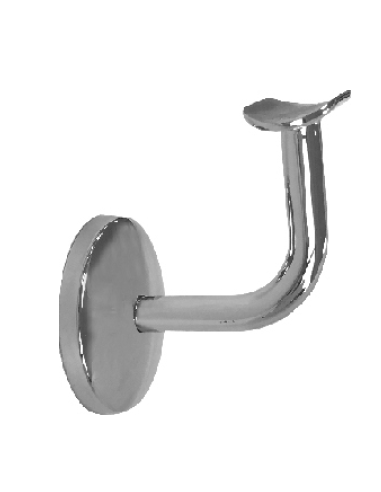 INOX ACC.SOPORTE PARED VARILLA 90º RECTO PLETINA CURVA C/TAPA 43 PULIDO