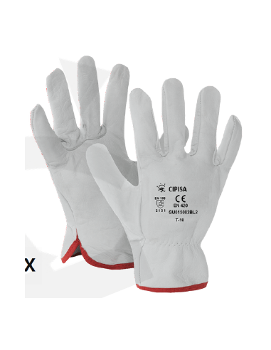 CIPISA GUANTES VACUNO PIEL BLANCO GU015002M2T EN321  7 S