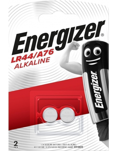 BATERIA BOTÃO ALCALINA ENERGIZADOR LLR44/A76 1,5 V. (2 U