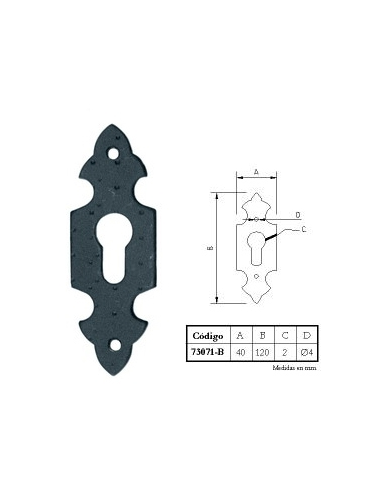 IMEX BOCALLAVE 73071 PLACA 120*40 NEGRO