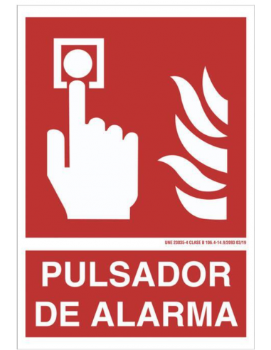 CARTEL PVC CLASE A 148*210 PULSADOR ALARMA