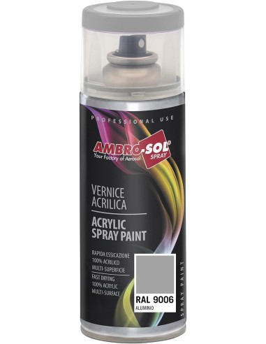 AMBRO-SOL PINTURA ACRILICA 9006 ALUMINIO (SPRAY 400 ML.