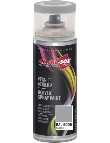 AMBRO-SOL SPRAY 400 PINTURA ACRILICA 9006 ALUMINIO