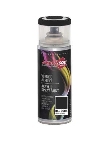 AMBRO-SOL SPRAY 400 PINTURA ACRILICA 9005 NEGRO SATINADO