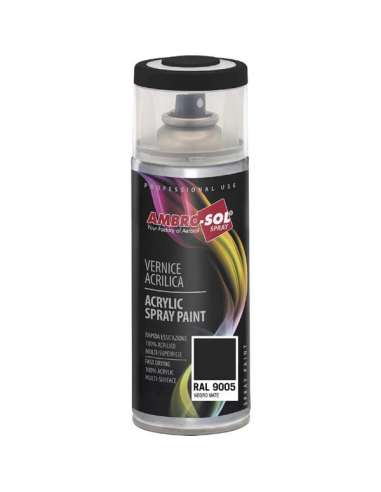 AMBRO-SOL SPRAY 400 PINTURA ACRILICA 9005 NEGRO MATE