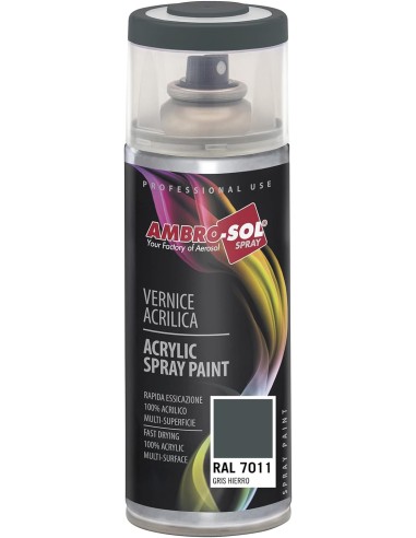 AMBRO-SOL PINTURA ACRILICA 7011 GRIS HIERRO (SPRAY 400 ML.