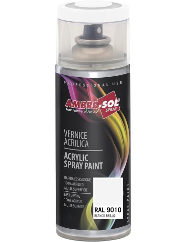 AMBRO-SOL PINTURA ACRILICA 9010 BLANCO MATE (SPRAY 400 ML.