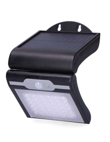 PROYECTOR LED NEGRO  10 W.C/PLACA SOLAR+SENSOR PRESENCIA+CREPUSCULAR