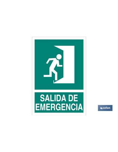 CARTEL PVC CLASE A 210* 297 SALIDA DE EMERGENCIA FLECHA DERECHA