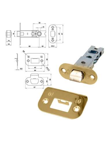 AMIG KNOB 9 60 TUBULAR Banhado A LATÃO