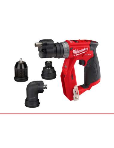 MILWAUKEE TALADRO ATORNILLADOR 12V.S/BATERIA MULTICABEZAL C/PORTABROCAS DESMONTABLE+BOX M12 FDDXKIT-0X