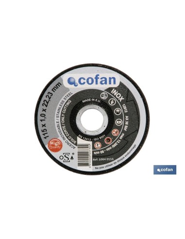 COFAN FLAT STAINLESS STEEL CUTTING DISC PRO 115*1.0*22