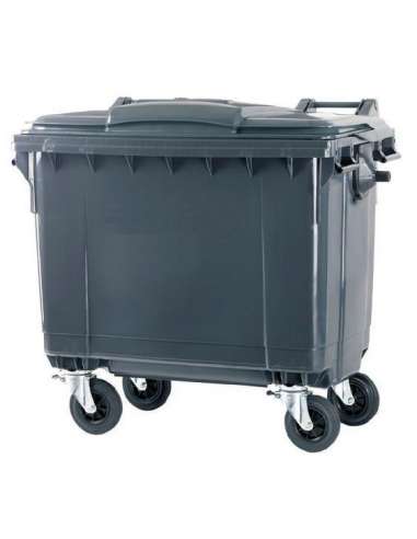 CONGOST CONTENEDOR BASURA C/TAPA ABATIBLE+RUEDAS 770 L.GRIS