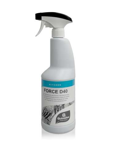 QUIMIDEX DESENGRASANTE FORCE D40LIMPIEZA HORNOS PLANCHAS 1 L.