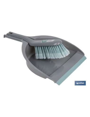 COFAN RECOGEDOR BASURA 330*230*90 mm.+CEPILLO GRIS