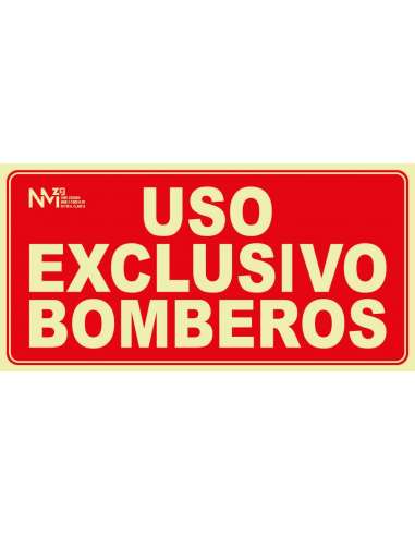 CARTEL PVC 20* 25 USO EXCLUSIVO BOMBEROS