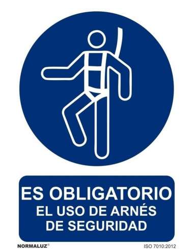 CARTEL PVC 21* 30 OBLIGATORIO USO ARNES DE SEGURIDAD