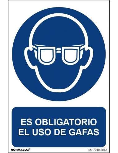 CARTEL PVC 21* 30 OBLIGATORIO USO GAFAS