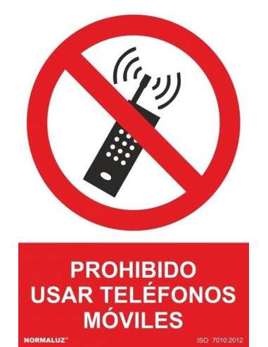 CARTEL PVC 21* 30 PROHIBIDO USO TELEFONOS MOVILES