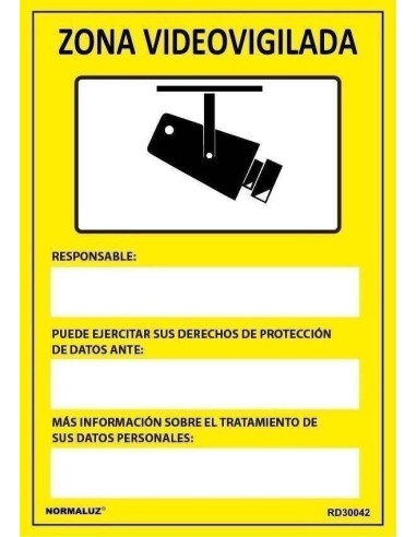 CARTEL ADHESIVO 21* 30 ZONA VIDEOVIGILANCIA