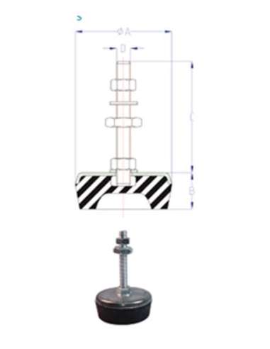 SUPORTE DE PÉS MÁQUINA SILEMBLOCK 90*32 M. 8