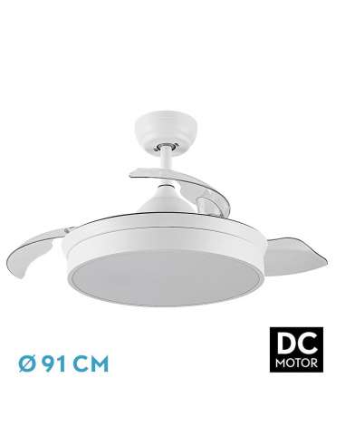 FABRILAMP VENTILADOR DE TETO CALA 3 LÂMINAS 91CM 48W BRANCO DOBRÁVEL