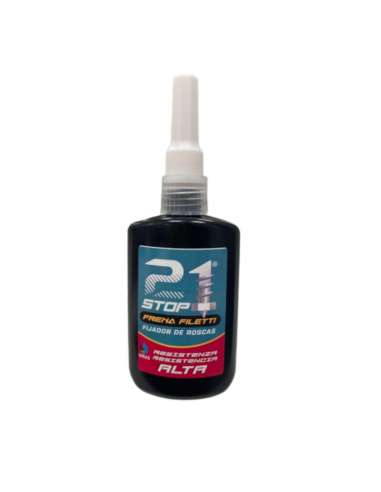 21 PEGAMENTO STOP FIJADOR ROSCA FUERTE ROJO 50 mL.