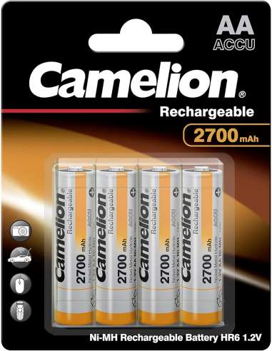 CAMELION PILA AA RECARGABLE 2700m Ah 1.2V (BLISTER 4 U.