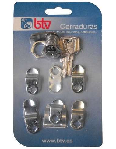 BTV CERRADURA BUZON KIT OVAL CROMO 60001