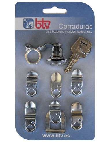 BTV CERRADURA BUZON KIT CUADRADA CROMO CARTERO 60008