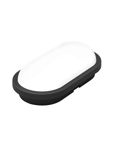 APLIQUE LED OVAL ABOMBADO 15W 4200 K DIA NEGRO IP65