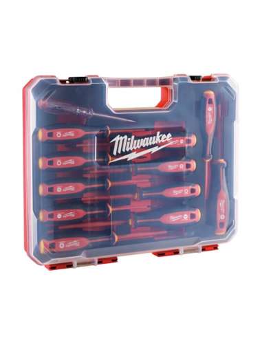 KIT DE CHAVE DE FENDA MILWAUKEE 1000V. PLANO/PHILIPS/POZIDRIV/TORX (CASO DE 10 PZ.