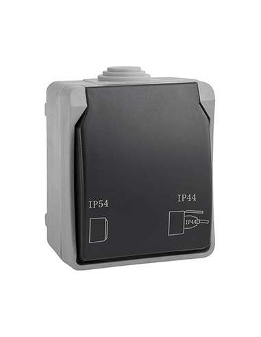 MECANISMO IMPERMEÁVEL SCHUKO PLUG 16 A. TAMPA PRETA IP54