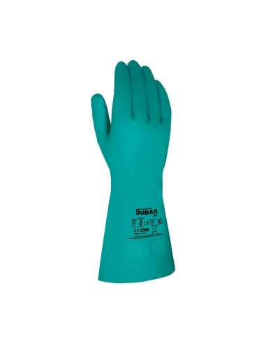 JUBA GUANTES 821 NITRILO FLOCADO QUIMICO ALIMENTARIO VERDE  7S.CAT.III EN388+A1/374+1/18889