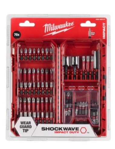 MILWAUKEE JUEGO PUNTAS DESTORNILLADOR PH/PZ/TX 25 mm-.+ADAPTADOR MAGNETICO+ADAPTADOR MAGNETICO (ESTUCHE 70 U.