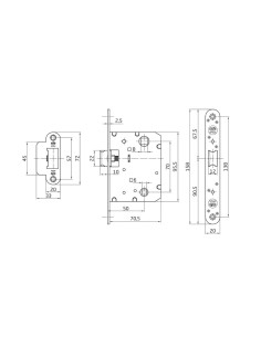 AMIG PICAPORTE PETACA 50 CONDENA 70 DESCENTRADO 160 REDONDO NIQUEL MATE 6270 2