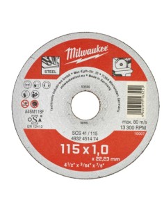 MILWAUKEE DISCO CORTE INOX PLANO 115*1.0*22 SCS