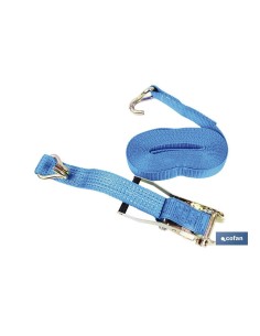 ESLINGA TÊXTIL COFAN 25 mm. 8 M. CATRACA COM GANCHO FECHADO 37 mm. 1800 KG.