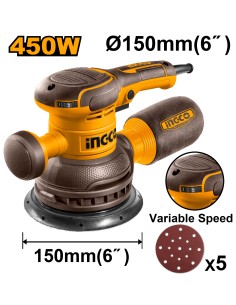 INGCO LIJADORA ROTORBITAL 150 mm.450W.RS4516
