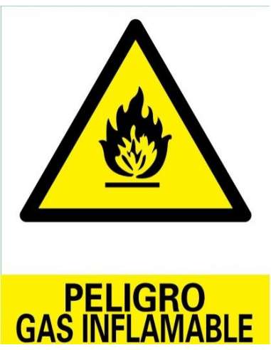 CARTEL PVC 21* 30 PELIGRO GAS INFLAMABLE