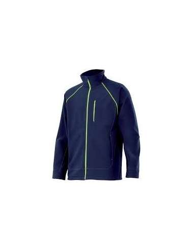 VELILLA CAZADORA 206001 SOFTSHELL AZUL MARINO LINEA AMARILLA FLUOR 46/48 M