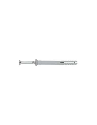 TACO PLASTICO CLAVABLE C/TORNILLO POZIDRIV INOX A2 .6*60