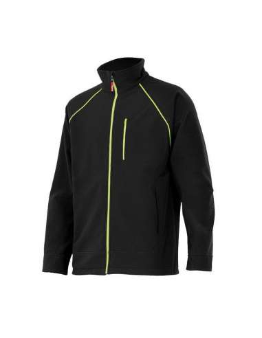 VELILLA CAZADORA 206001 SOFTSHELL NEGRA LINEA AMARILLA XL