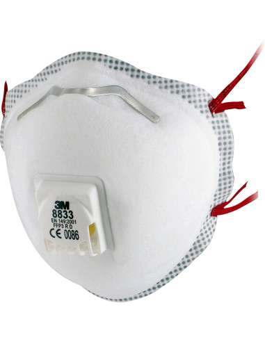 3M MASCARILLA 1 USO FFP3 CAZOLETA C/VALVULA 8833